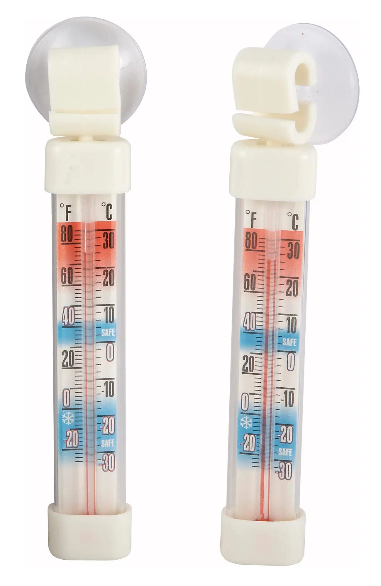 Freezer/Refrig Thermometer, 2-7/8"L, 2/pk, Suction Cup (12 Pack)