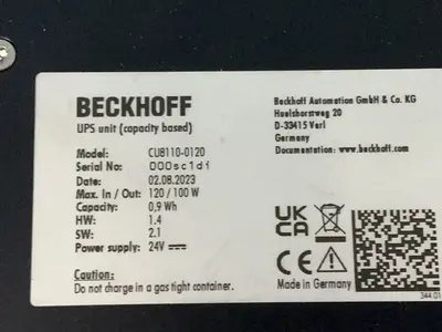 Used BECKHOFF CU81100120 Uninterruptible Power Supplies Ohio US | HGR 24 #1291902