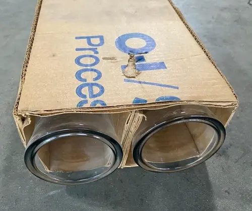 Lot of 2 Glass STD Flange Pipe Glass 3 x 72 Schott