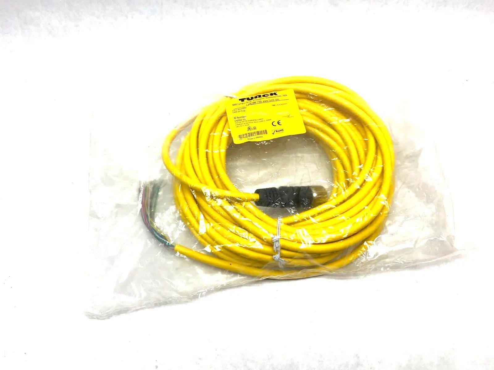 NEW TURCK MULTIFAST SINGLE ENDED CORDSET M23 19-PIN TO PIGTAIL