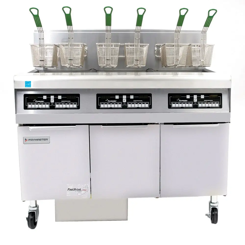 Frymaster FPPH355 Gas Fryer - (3) 50 Lb Vats, Floor Model, Natural Gas