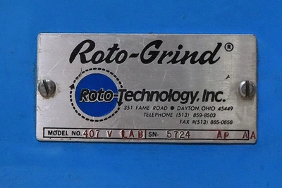 Used ROTO TECHNOLOGY ROT0-GRIND 407 V LAB, VARI-SPEED CONTROL, Rotary Tables New Jersey US | Machinery Values #1285810