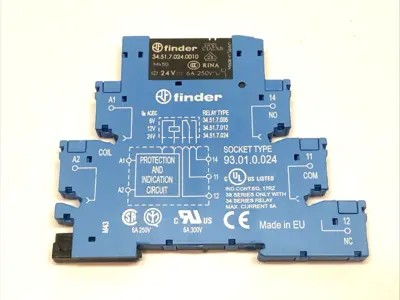 Used Finder Relay Socket Base w/ Finder Relay LOT OF 5 Relays & Switches Michigan US | Maverick Industrial Sales #1390846