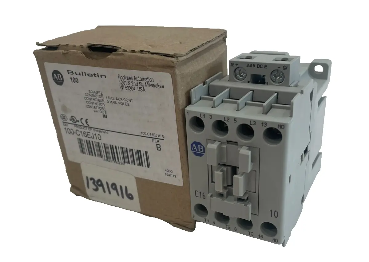 ALLEN BRADLEY 100-C16EJ10 CONTACTOR SER. B 24V DC 100C16EJ10 NEW, SURPLUS
