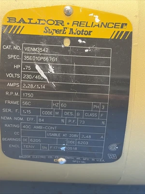 New | in-Stock Baldor VENM3542 A.C. Motors Indiana US | J&J Industrial Supply #1326714