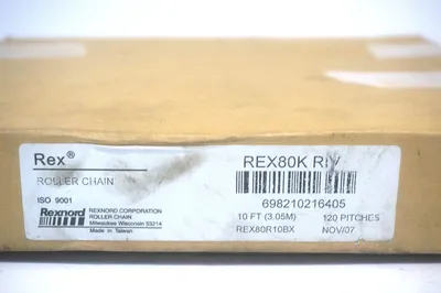 NEW REXNORD REX80R10BX ROLLER CHAIN 10' REX80KRIV