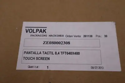 VOLPAK PACKAGING MACHINES ZE080002308 PANTALLA TACTIL TOUCH SCREEN NEW IN BOX