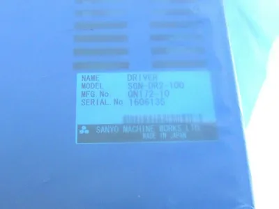 NEW SANYO MACHINE WORKS SGN-DR2-100 QN172-10 NUTRUNNER DRIVER SGNDR2100 QN17210