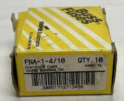 New | in-Stock COOPER BUSSMANN FNA-1-4/10 Miscellaneous Equipment (Electrical & Power) | Surplus Asset Holdings #1194392