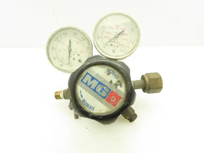 MG Industries LV33464 Dual Gauge Gas/Pressure Adj. Reg. Model 158 4000PSI 60PSI