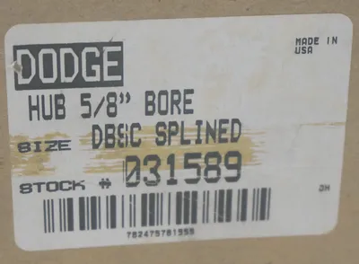 NEW DODGE 031589 HUB 5/8'' BORE DBSC SPLIND