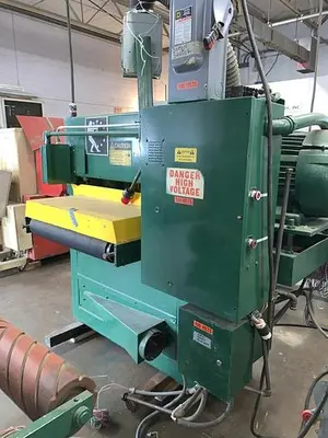 USED TIMESAVERS TB337-2HDA, 37" TOP & BOTTOM ABRASIVE PLANER SYSTEM