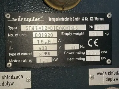 Used SINGLE STW112B10/40TKNG Temperature Controls Ohio US | HGR 24 #1549598