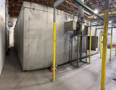 ADVANCED CURING SYSTEMS AUTOMATIC HANGER CONVEYOR PASS-THROUGH SYSTEM: YOBRO #24994