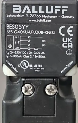 BALLUFF BES05YY /Q40KU-UPU20B-KN05 / BESQ40KUUPU20BKN05 (BIN424)