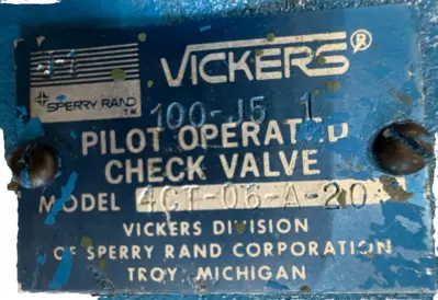 NEW VICKERS 4CT-06-A-20 CHECK VALVE 626517 4CT06A20