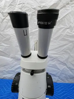 WILD HEERBRUGG MICROSCOPE WITH 2 EYEPIECES WF10X22