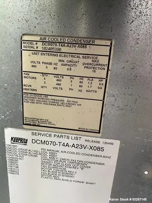 Used National Refrigeration & Air Conditioning Air-Cooled Condenser Chiller – Rotary Screw Compressor Cooling System