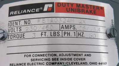NEW RELIANCE ELECTRIC 413366-1S MOTOR BRAKE 230/460V 4133661S