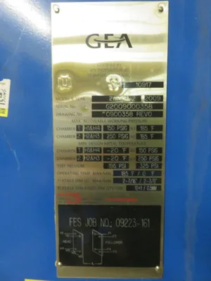 GEA Plate Heat Exchanger model 2WP-A1-2