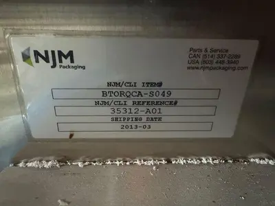 USED 2013 NJM PACKAGING BTORQCA-AO1 CAP HOPPER/ELEVATOR/SORTER