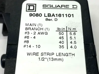 Used Square D Ser. D Power Distribution Block 1-Pole, 600V Terminal Blocks Michigan US | Maverick Industrial Sales #1496057