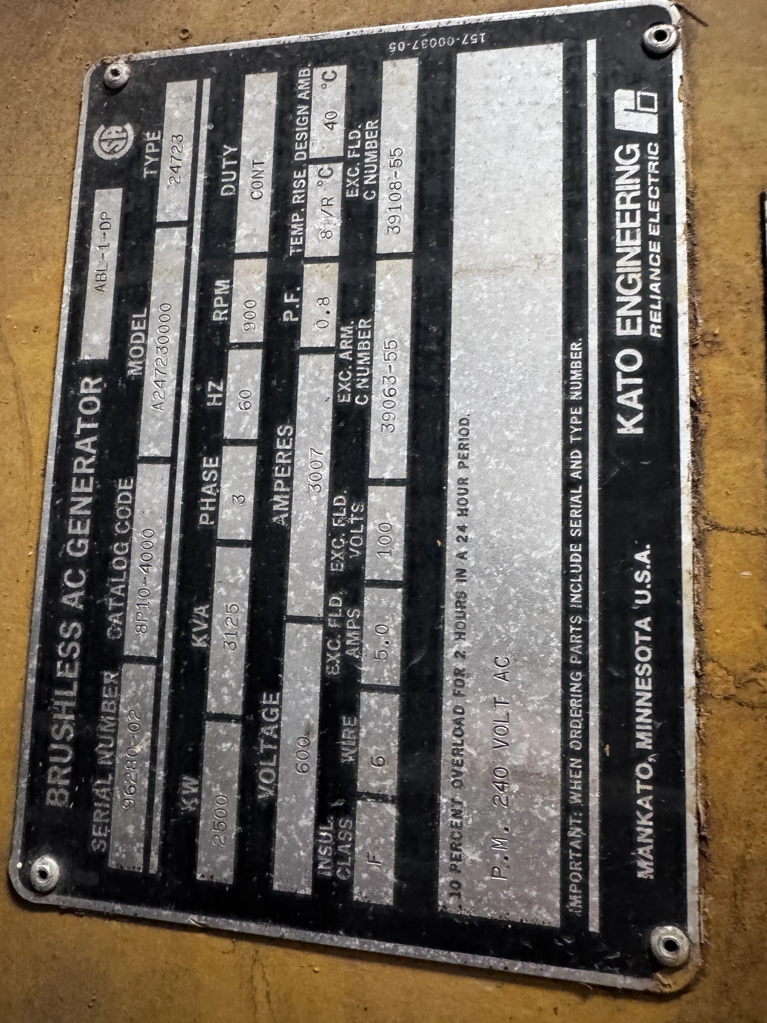 Used KATO _UNKNOWN_ Generator Parts Texas US | Apollo Electric #1515730