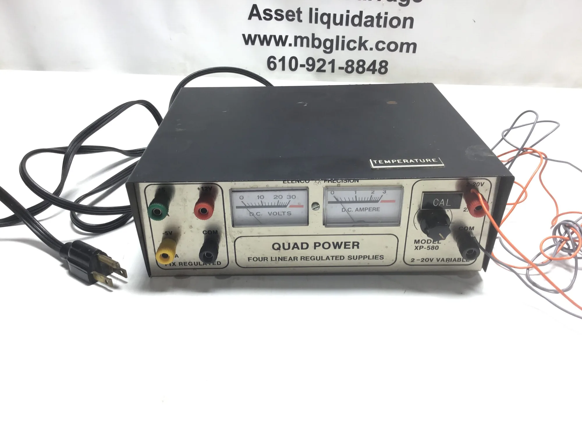 Elenco Precision XP-580 Quad Power Four Linear Regulated Supplies 2-20V Variable