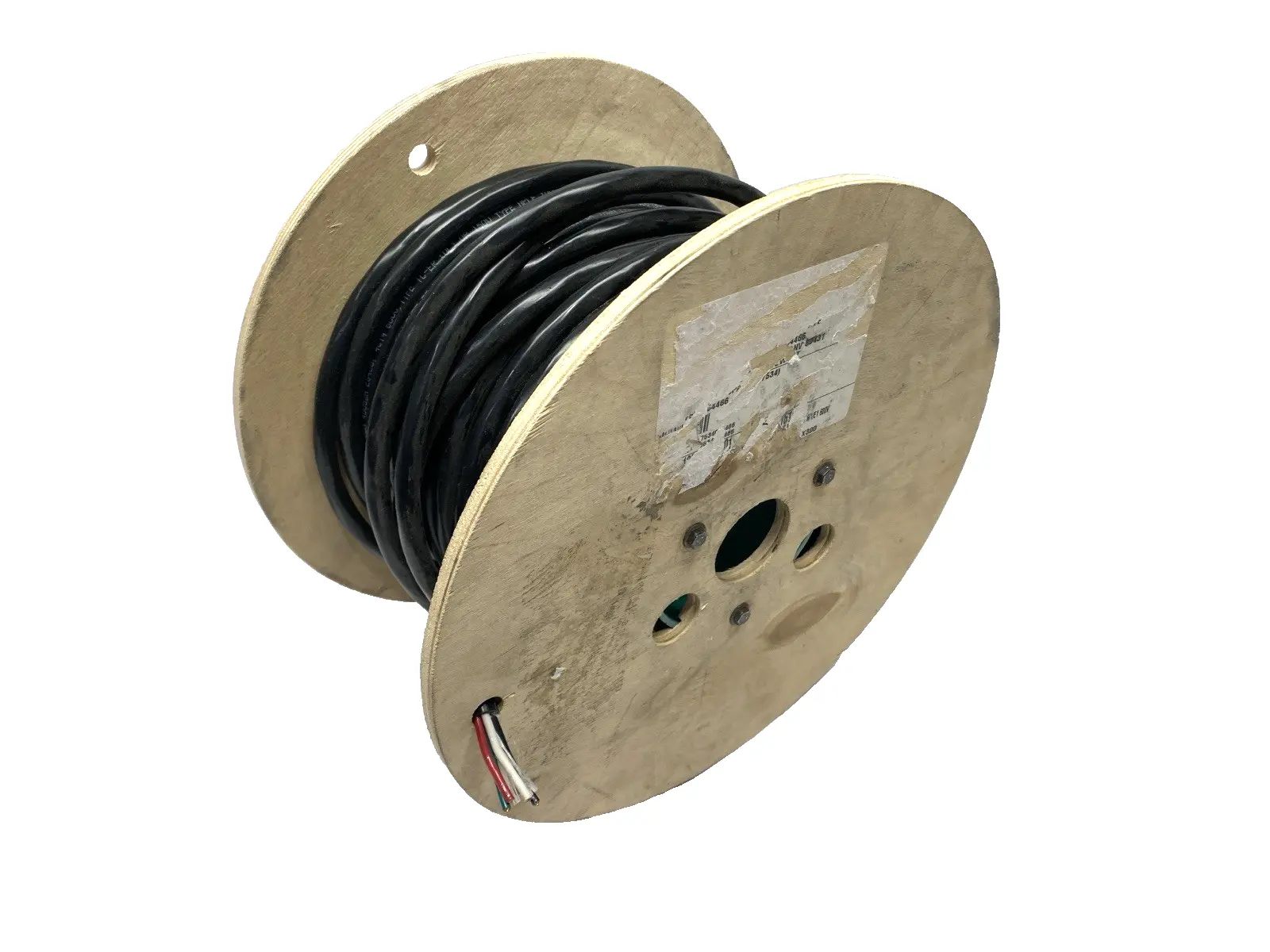 USED BELDEN TRAY & TC CABLE BLK PVC JKT 4-CONDUCTOR 14AWG 600V SPOOL OF 120'