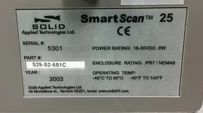 SOLID SMARTSCAN 25 S25-S2-5S1C Long Range Ultrasonic Level Sensor 5B-32