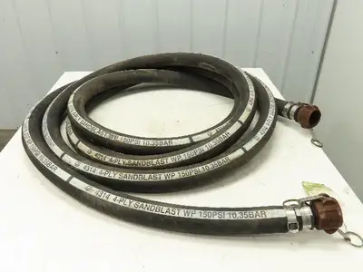 Jason Industrial 4314 Sandblast Hose 1-1/2" ID x 30' Black 4-Ply Rubber 150 PSI