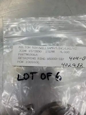 Milton Roy 60064 Retaining Ring, (N5000-187), Lot of 6. 6B-26