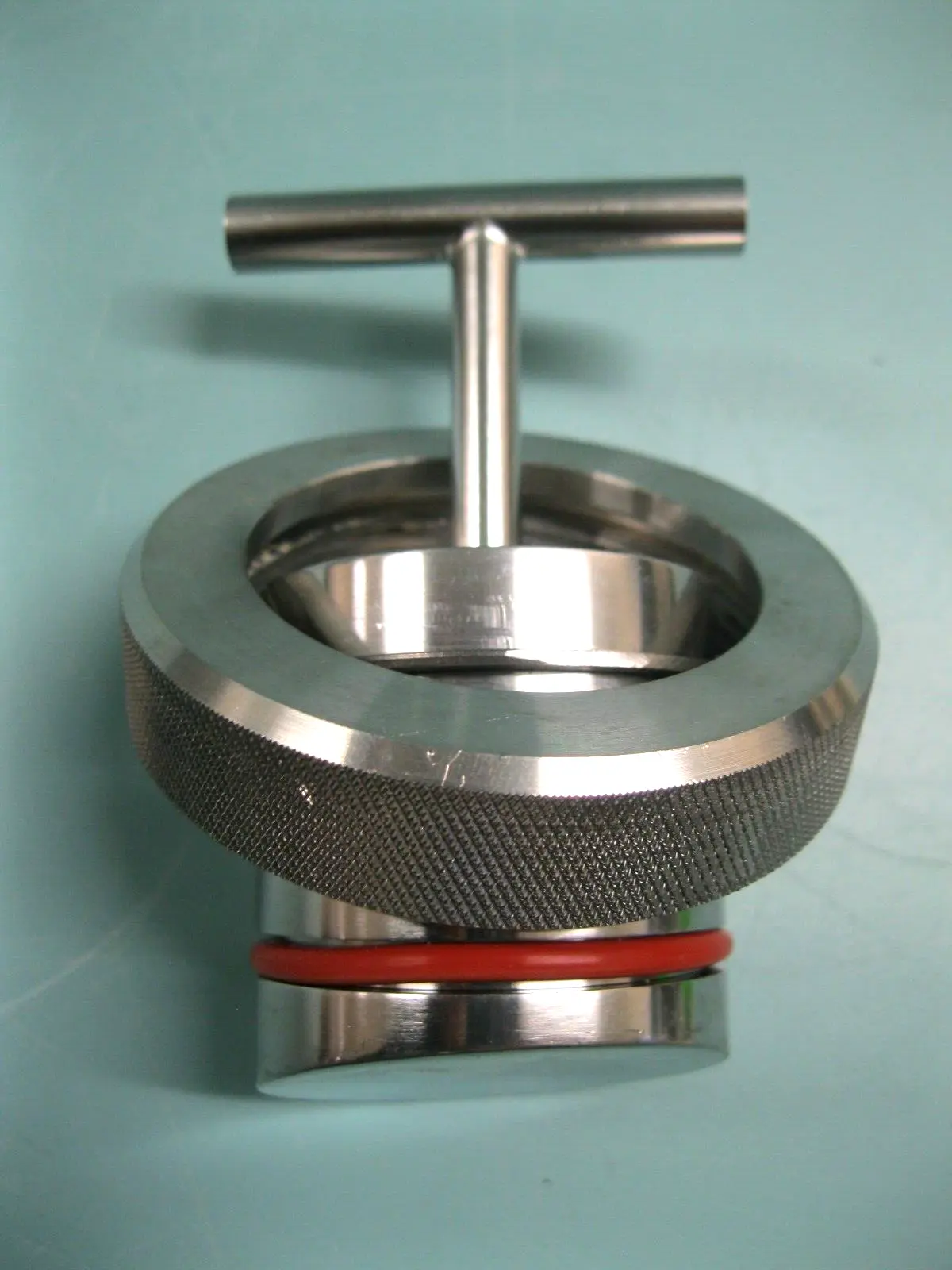 Slanted End Unbranded Stainless 2" Plug Assembly with Bar Handle & Cap Nut H12