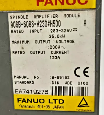 FANUC A06B-6088-H230#H500 A06B6088H230H500 SPINDLE DRIVE SPINDLE AMPLIFIER