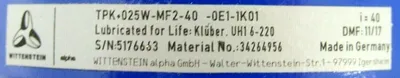 NEW WITTENSTEIN TPK-025W-MF2-40-0E1-1K01 RIGHT ANGLE GEARBOX TPK025WMF2400E11K01