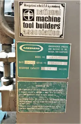USED 1983 GREENERD PRESSES GREENERD HA-8-8 PRESS