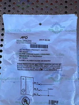 NEW MICRO DETECTORS UK1F-E2-0E ULTRASONIC PROXIMITY SWITCH 15-30 VDC
