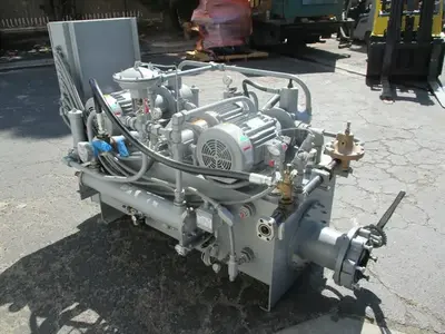 Continental Hydraulic #PVR50-42A15, hydraulic pumps, (2) 10 HP pumps, (1) 5 HP pump, controls, valves & heat exchanger