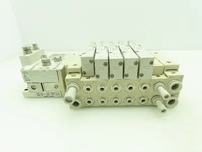 SMC SV Series 6-Station Manifold w/EX600 Serial Interface 24VDC Solenoid Valves