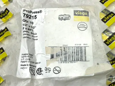 New | in-Stock Viega ProPress Adapter, 1/2" x 1/2", Press Conn. x MPT Bronze LOT OF 12 Plumbing Equipment Michigan US | Maverick Industrial Sales #1487322