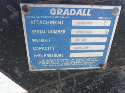 Used GRADALL 91405083 Forklift Attachments California US | Western Trencher & Equipment, Inc. #1497814
