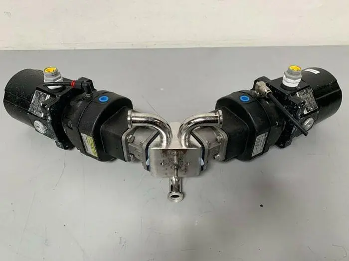 Used 2 ITT SHEROTEC 3-WAY STAINLESS STEEL VALVE W/ POSITION MONITORS & 1" FITTINGS Valves/Fittings California US | Equipment Lab #485328