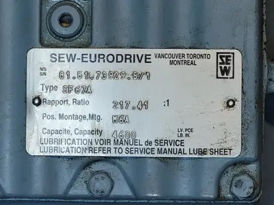 USED SEW-EURODRIVE SF67DT80K6BMG05HF