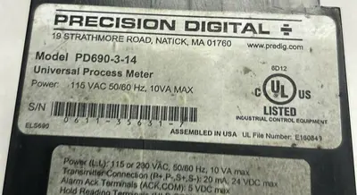 Used PRECISION DIGITAL PD690-3-14 Meters - Misc | Surplus Asset Holdings #1206879