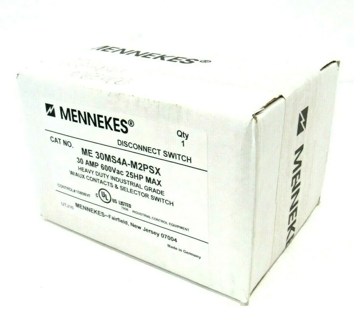 NEW SEALED MENNEKES ME-30MS4A-M2PSX DISCONNECT SWITCH ME30MS4AM2PSX