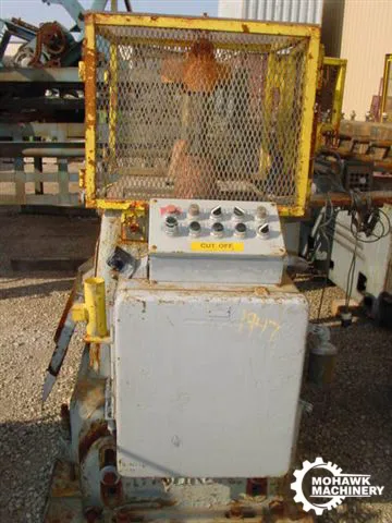 18 TON TISHKEN “C0-6-HW” 2-POST CUT-OFF - 3” CUT WIDTH - 8” BETWEEN POSTS - ADJUSTABLE BASE - SCRAP CHUTE