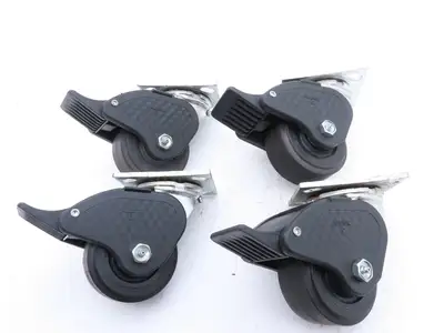 Albion N/A Locking Swivel Caster 4" Wheel 2"Wide Polyurethane Set of 4