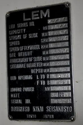 90 TON LEM SSDC HIGH SPEED PRESS