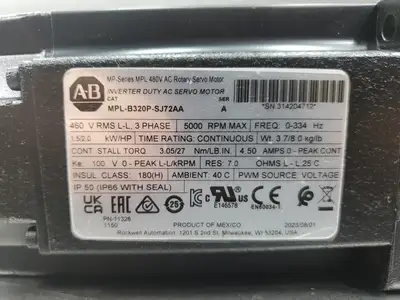 Used Allen-Bradley MPL-B320P-SJ72AA Servo Motors | Palmetto Automation #1151273