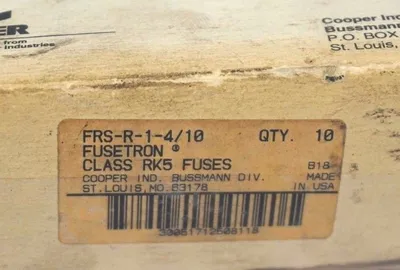 NEW BOX OF 10 BUSSMAN FRS-R-1-4/10 FUSES 600V
